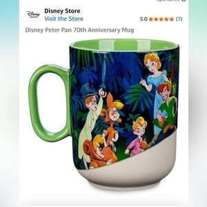 Disney 💚 70th anniversary Peter Pan Stoneware Mug with Green/stone ceramic mix